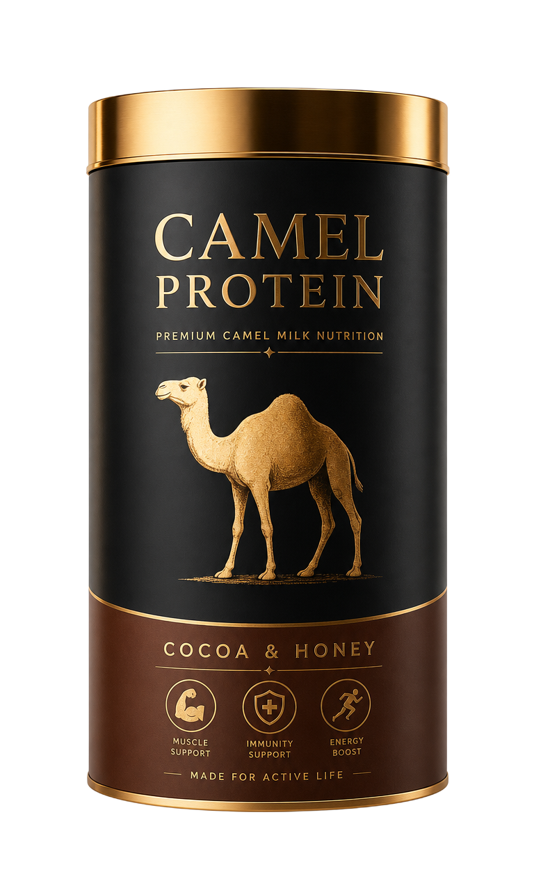 Camel Protein premium camel milk nutrition canister with cocoa and honey
